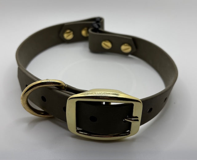 Olive BioThane Collar with Gold Buckle