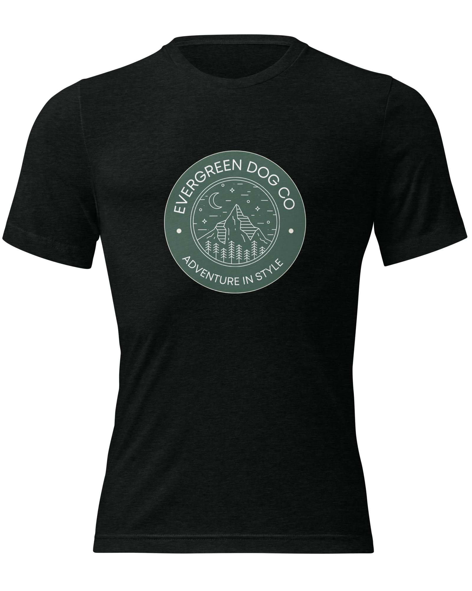 A classic Evergreen Dog Co T-Shirt with a transparent background.