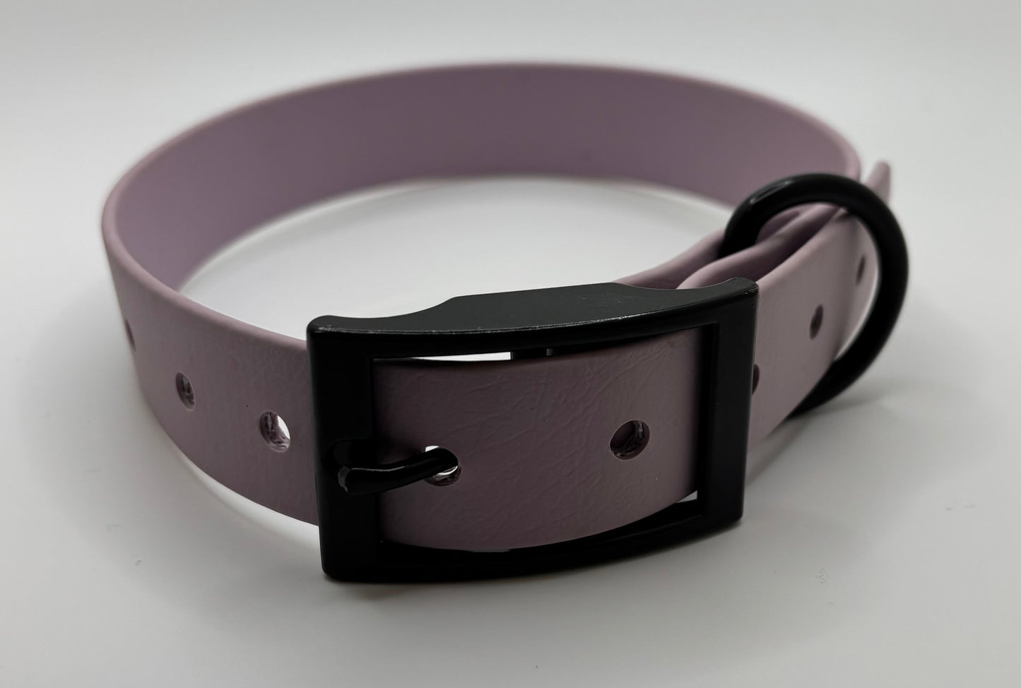 Spring Lilac BioThane dog collar with black buckle