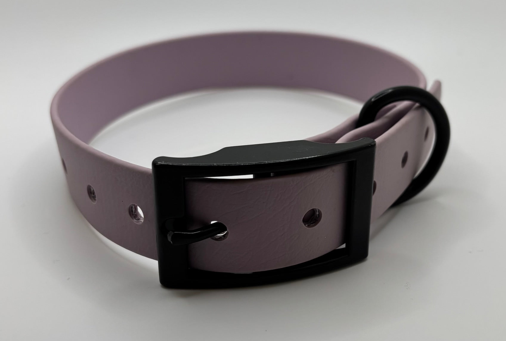 Spring Lilac BioThane dog collar with black buckle